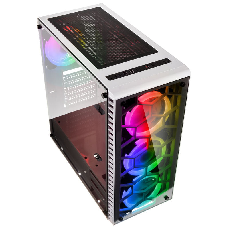 Kolink Observatory RGB Midi-Tower, Tempered Glass - White Window Kolink