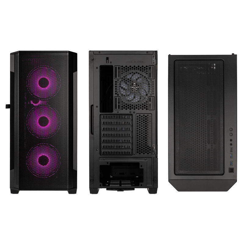 Kolink Observatory Y Mesh ARGB Midi-Tower Gaming Case-Black Window Kolink