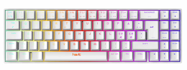 Havit KB496L Hvid 65% Gaming Tastatur RGB Lys Havit