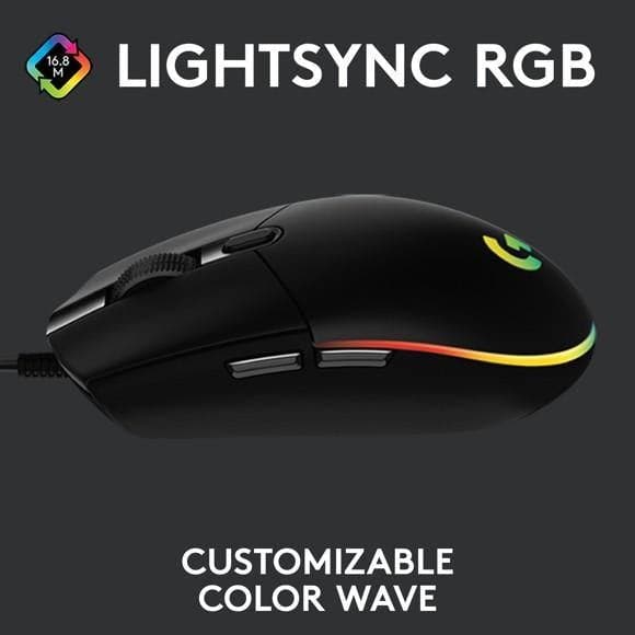 Logitech - G203 LIGHTSYNC Gaming mus sort Logitech