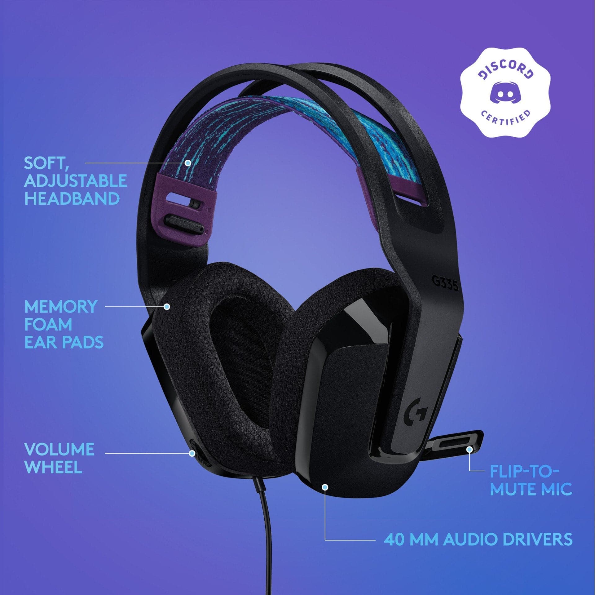 Logitech - G335 Wired Gaming Headset - SORT Logitech