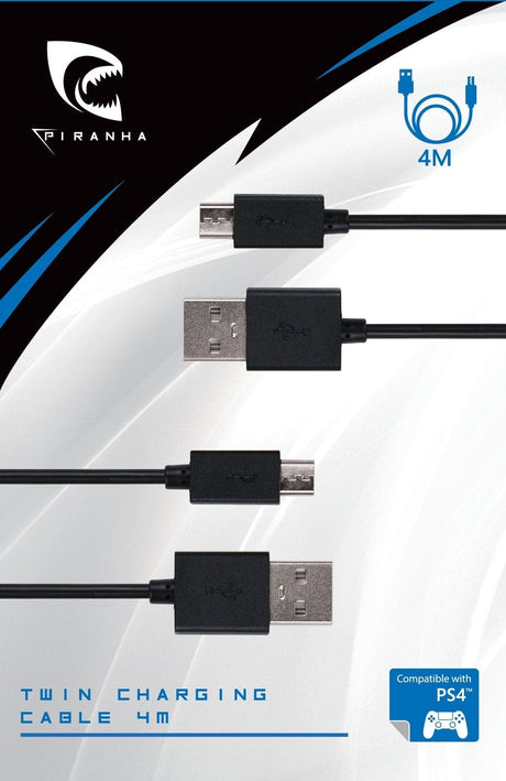 Piranha PS4 Twin Charging Cable 4M Piranha