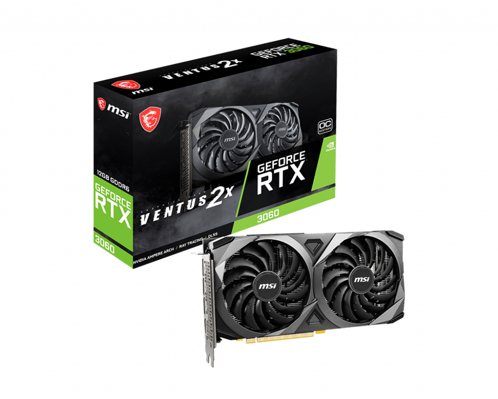 MSI GeForce RTX 3060 VENTUS 2X OC LHR - 12GB GDDR6 RAM - Grafikkort MSI