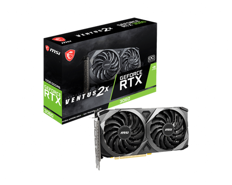 MSI GeForce RTX 3060 VENTUS 2X OC LHR - 12GB GDDR6 RAM - Grafikkort MSI