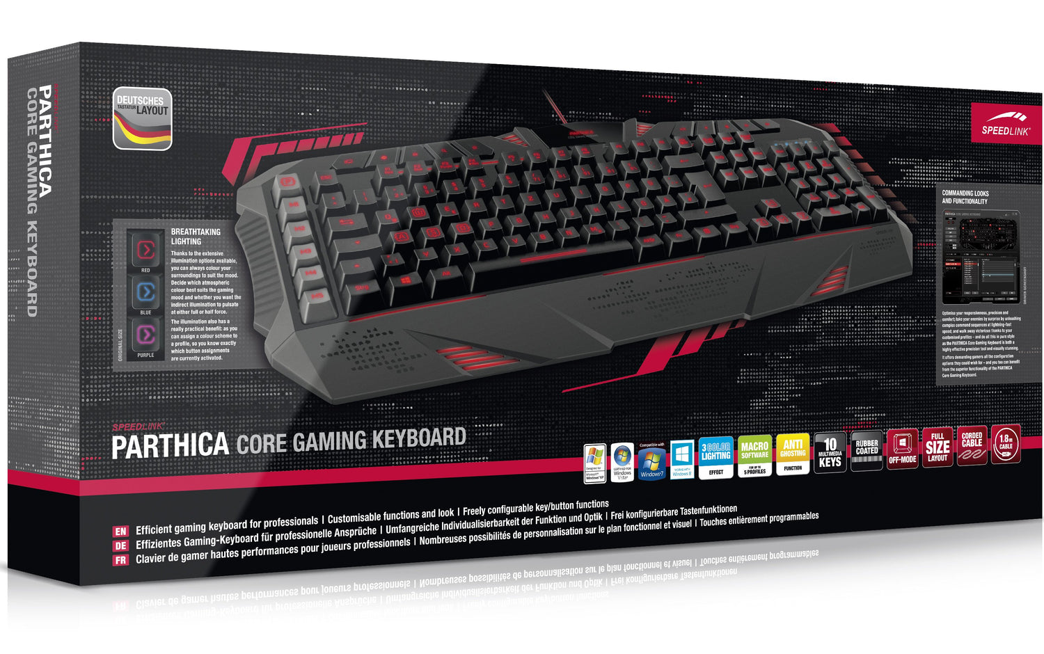 Speedlink Parthica Core Gaming-Tastatur (nordisches Layout) 