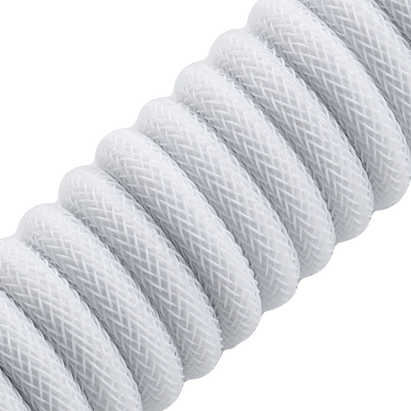 CableMod Pro Coiled Keyboard Cable USB A to USB Type C, Glacier White - 150cm CableMod