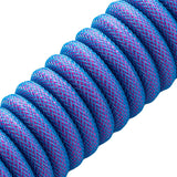 CableMod Pro Coiled Keyboard Cable USB A to USB Type C, Galaxy Blue - 150cm CableMod