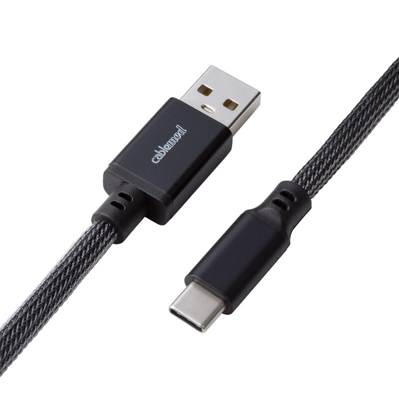 CableMod Pro Spiraltastaturkabel USB-C auf USB Typ A, Karbongrau – 150 cm