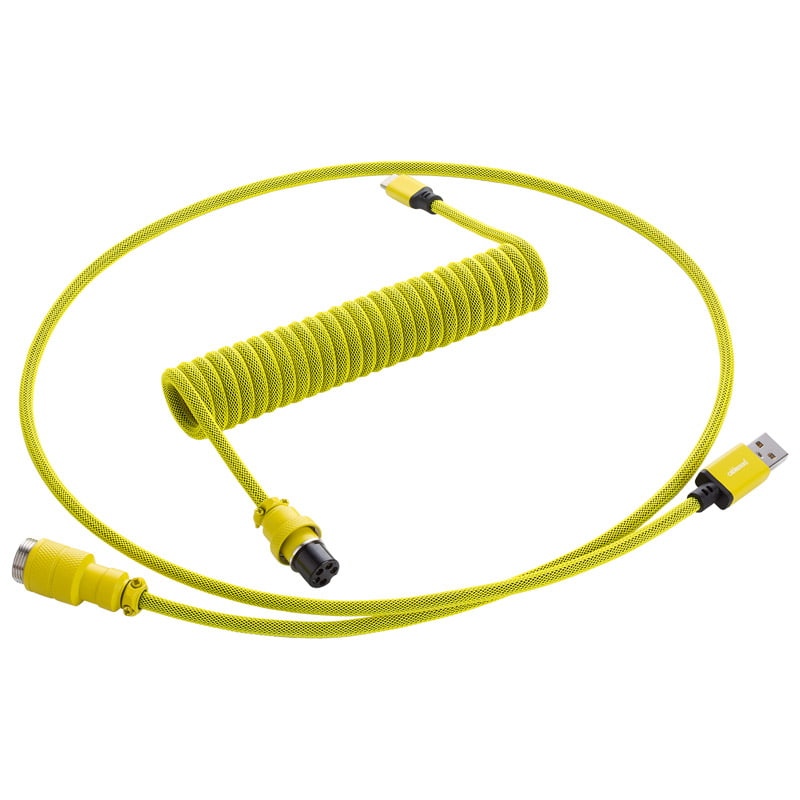 CableMod Pro Spiraltastaturkabel USB-C auf USB Typ A, Dominatorgelb – 150 cm