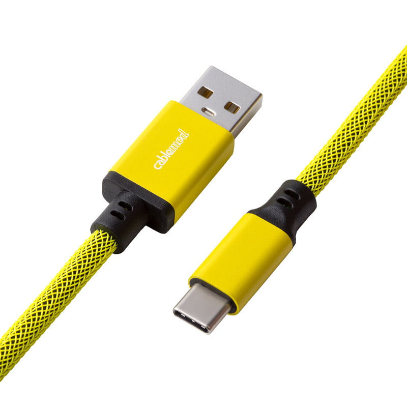 CableMod Pro Spiraltastaturkabel USB-C auf USB Typ A, Dominatorgelb – 150 cm