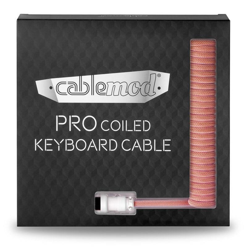 CableMod Pro Coiled Keyboard Cable USB A to USB Type C, Orangesicle - 150cm CableMod