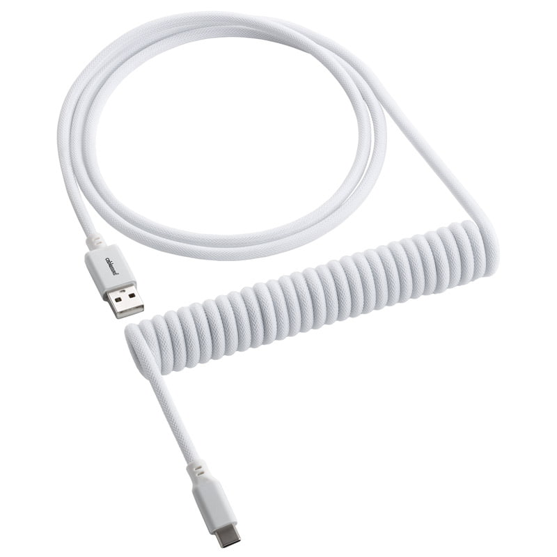 CableMod Classic Spiral-Tastaturkabel USB-C auf USB Typ A, Gletscherweiß – 150 cm