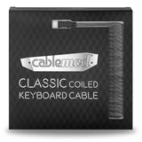 CableMod Classic Coiled Keyboard Cable USB A to USB Type C, Carbon Grey - 150cm CableMod