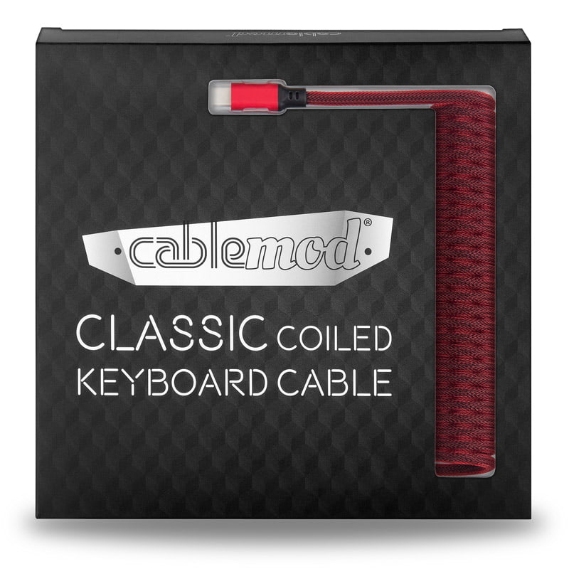 CableMod Classic Coiled Keyboard Cable USB A to USB Type C, Republic Red - 150cm CableMod
