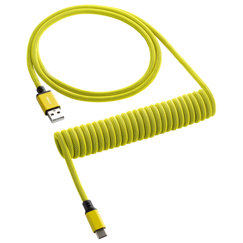 CableMod Classic Spiral-Tastaturkabel USB-C auf USB Typ A, Dominatorgelb – 150 cm