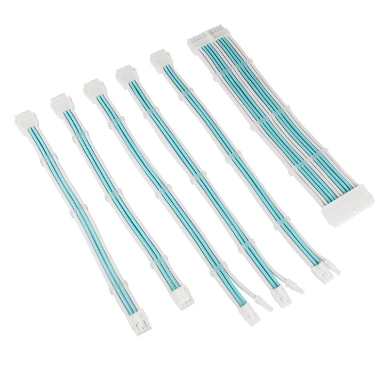 Kolink Core Adept Braided Cable Extension Kit - Brilliant White/Powder Blue - Geekd Gamernes valg