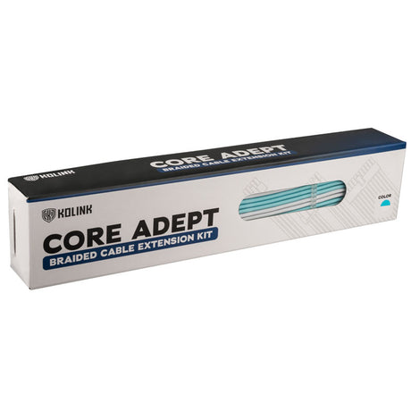 Kolink Core Adept Braided Cable Extension Kit - Brilliant White/Powder Blue - Geekd Gamernes valg