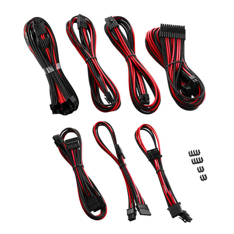 CableMod C-Series Pro ModMesh 12VHPWR Kabelset für Corsair RM, RMi, RMx (Black Label) – schwarz/rot