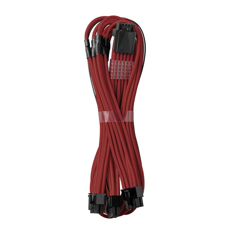 CableMod RT-Series Pro ModMesh 12VHPWR auf 3x PCI-e Kabel für ASUS/Seasonic – 60 cm, dunkelrot