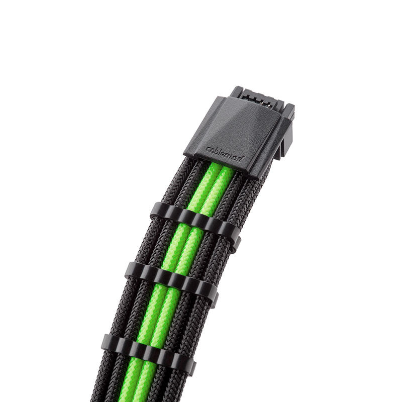 CableMod RT-Series Pro ModMesh 12VHPWR auf 3x PCI-e Kabel für ASUS/Seasonic – 60 cm, schwarz/hellgrün