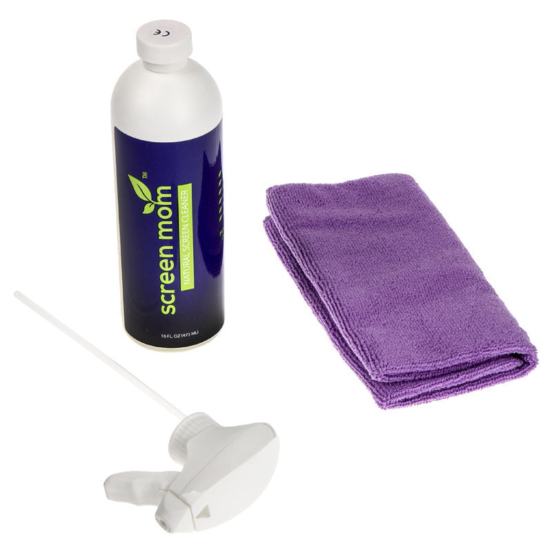 IT Dusters ScreenMom Screen cleaner - 475ml, based on natural plant ingredient, 40cm purple microfiber cloth included IT Dusters