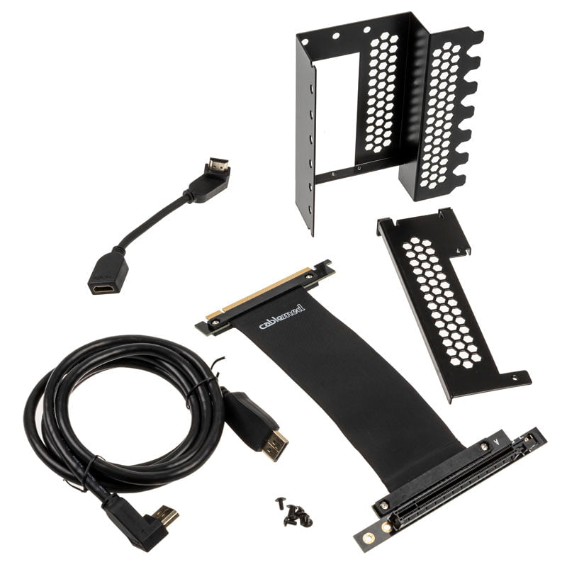CableMod Vertical PCI-e Bracket - HDMI + DisplayPort - BLACK CableMod